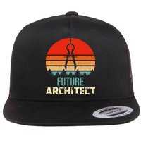 Retro Future Architect Compass Architecture Student Flatbill Hat