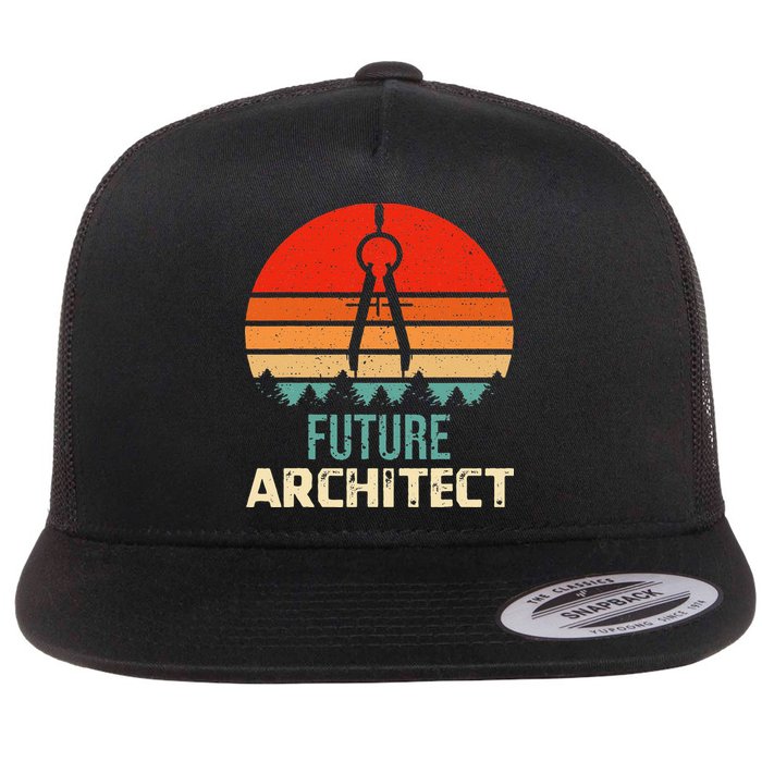 Retro Future Architect Compass Architecture Student Flatbill Hat