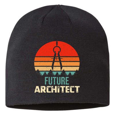 Retro Future Architect Compass Architecture Student Sustainable Beanie