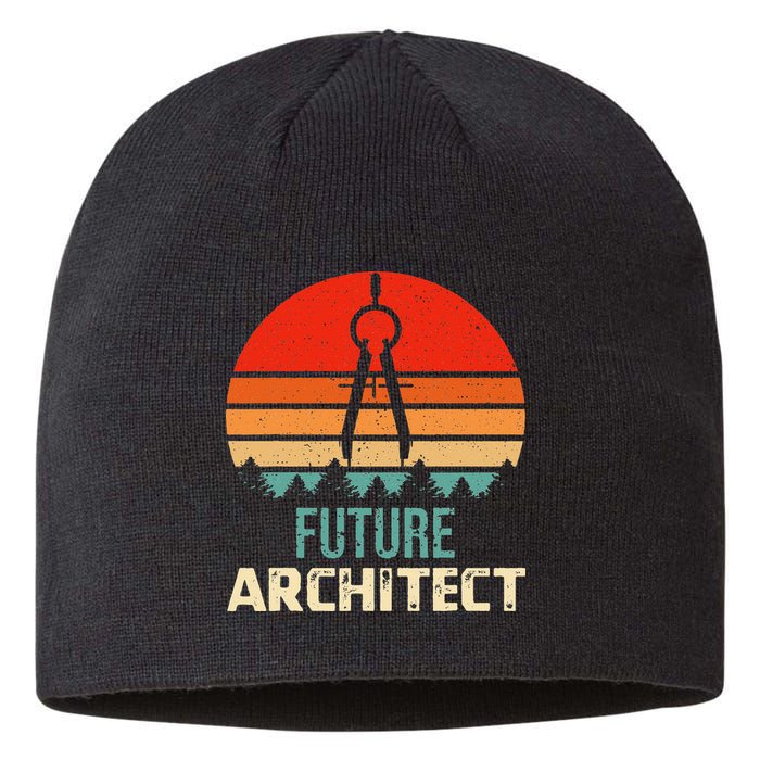 Retro Future Architect Compass Architecture Student Sustainable Beanie