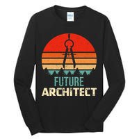 Retro Future Architect Compass Architecture Student Tall Long Sleeve T-Shirt