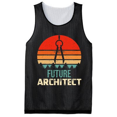 Retro Future Architect Compass Architecture Student Mesh Reversible Basketball Jersey Tank