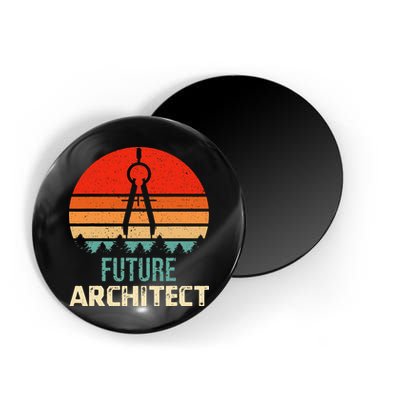Retro Future Architect Compass Architecture Student Magnet