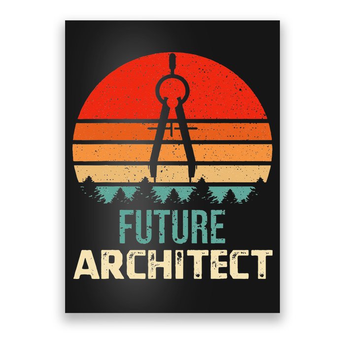 Retro Future Architect Compass Architecture Student Poster