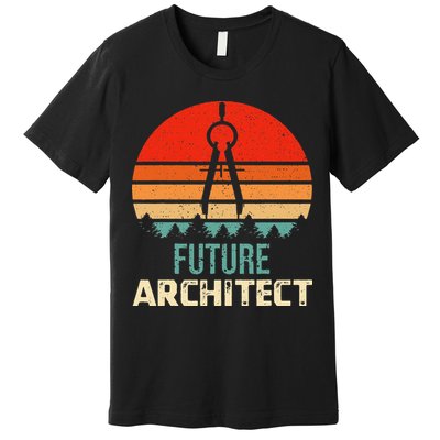 Retro Future Architect Compass Architecture Student Premium T-Shirt