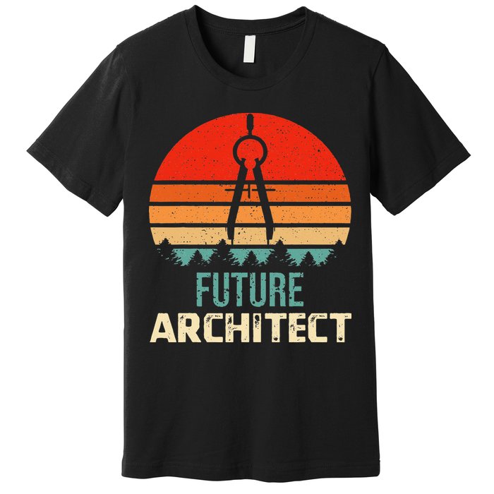 Retro Future Architect Compass Architecture Student Premium T-Shirt