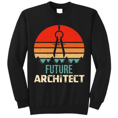 Retro Future Architect Compass Architecture Student Tall Sweatshirt