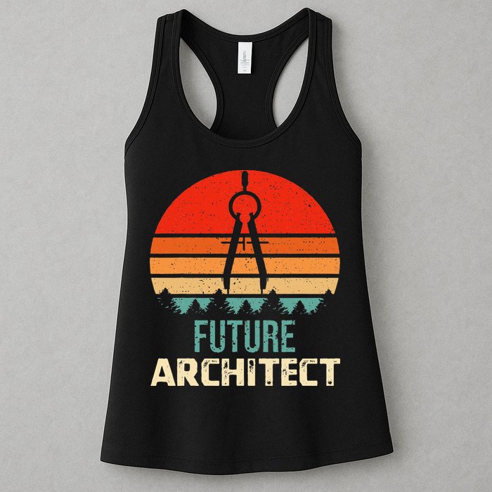 Retro Future Architect Compass Architecture Student Womens Tank Top