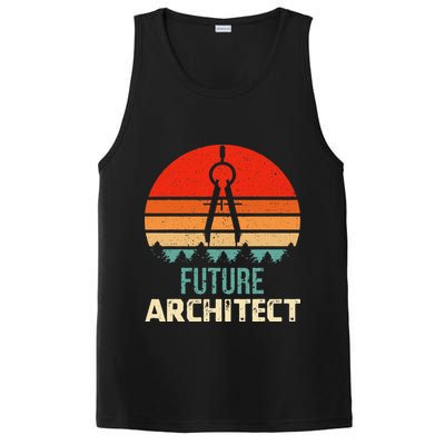 Retro Future Architect Compass Architecture Student PosiCharge Competitor Tank