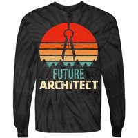 Retro Future Architect Compass Architecture Student Tie-Dye Long Sleeve Shirt