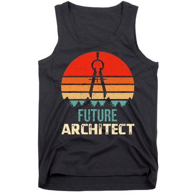 Retro Future Architect Compass Architecture Student Tank Top