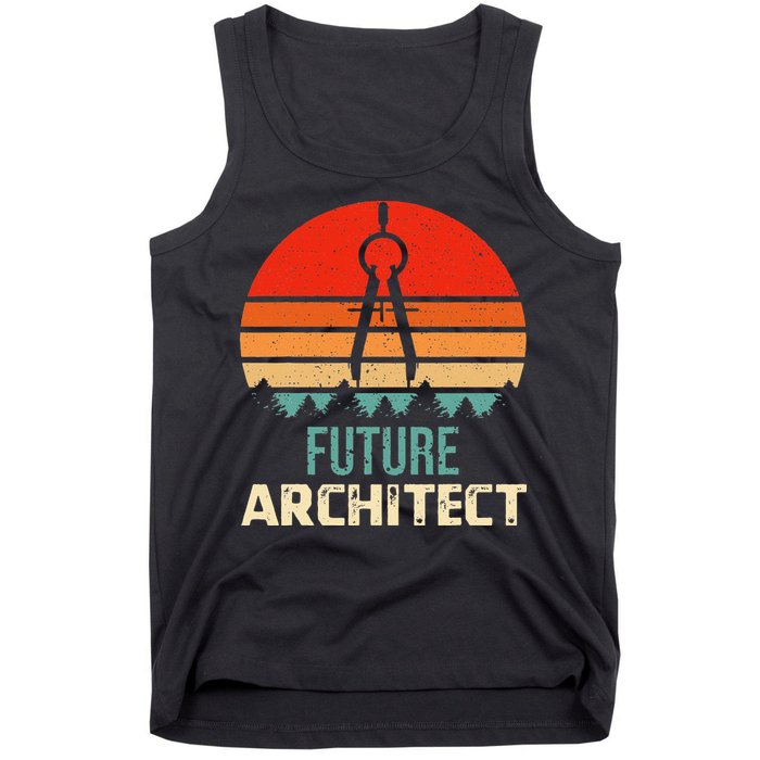 Retro Future Architect Compass Architecture Student Tank Top
