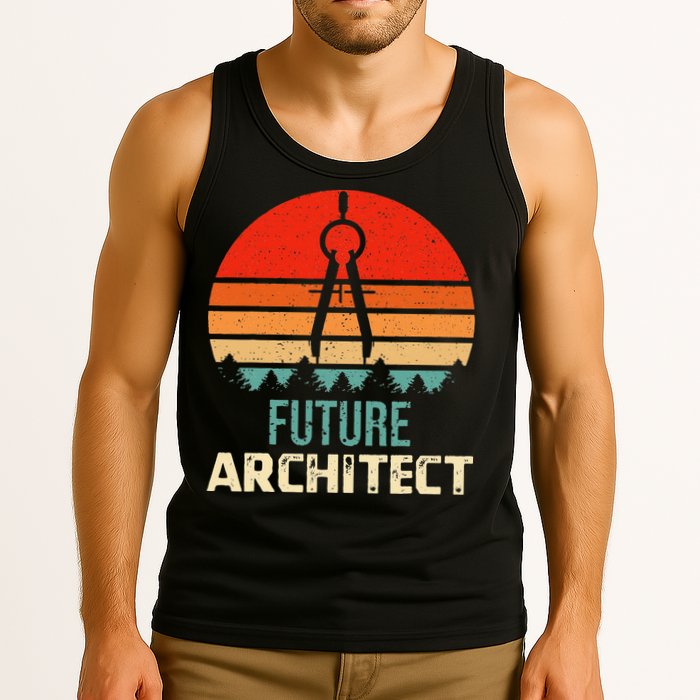 Retro Future Architect Compass Architecture Student Tank Top