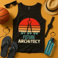 Retro Future Architect Compass Architecture Student Tank Top