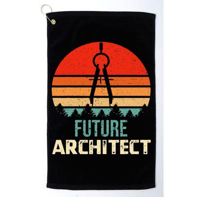 Retro Future Architect Compass Architecture Student Golf Towel