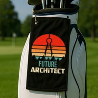 Retro Future Architect Compass Architecture Student Golf Towel