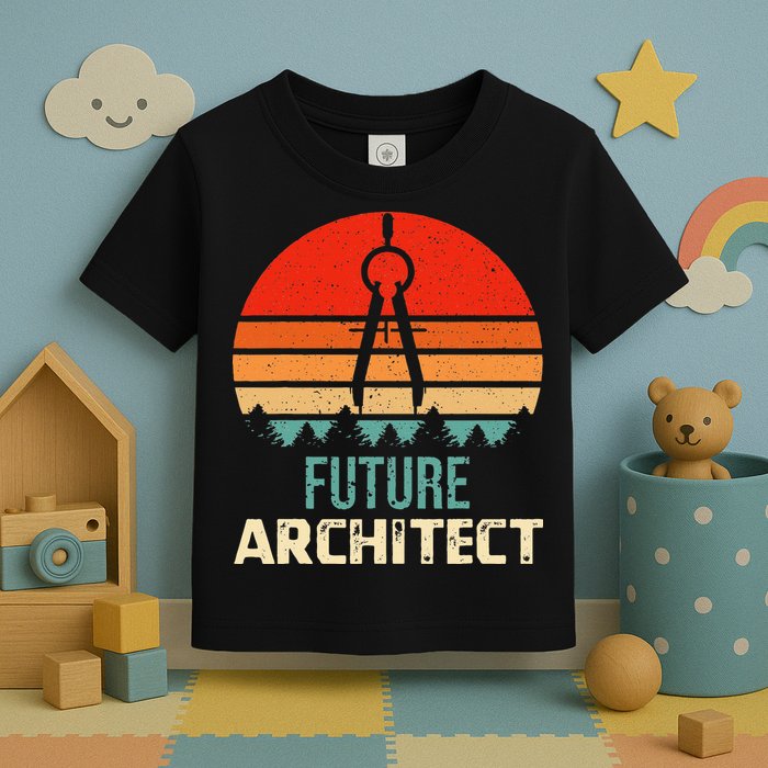 Retro Future Architect Compass Architecture Student Toddler T-Shirt