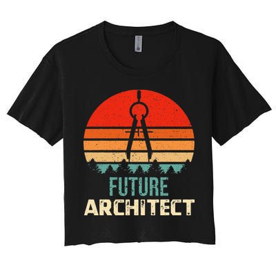 Retro Future Architect Compass Architecture Student Crop Top