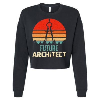 Retro Future Architect Compass Architecture Student Cropped Pullover Crew