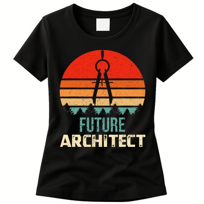 Retro Future Architect Compass Architecture Student Womens T-Shirt