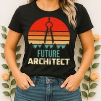 Retro Future Architect Compass Architecture Student Womens T-Shirt