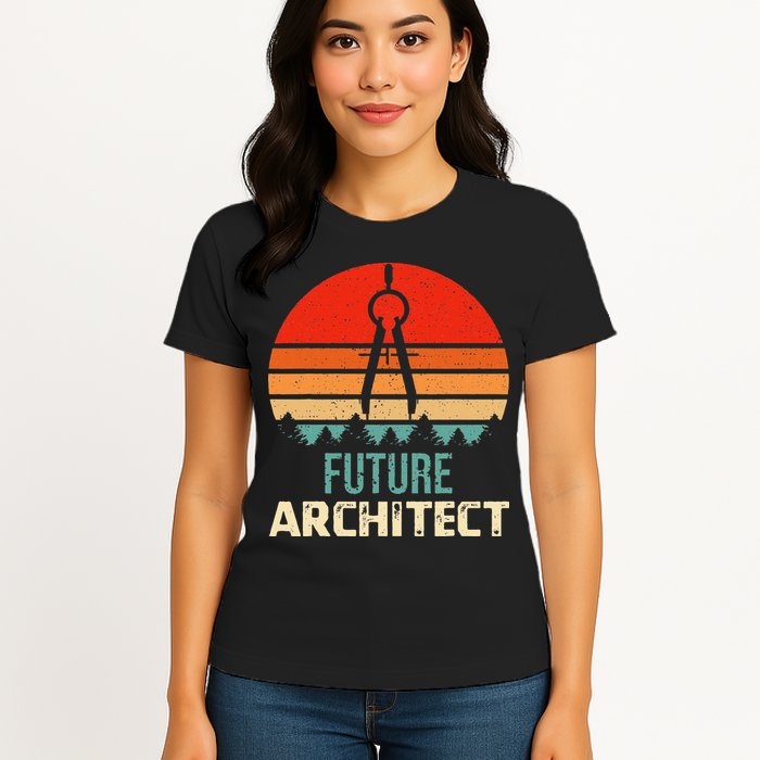 Retro Future Architect Compass Architecture Student Womens T-Shirt