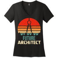 Retro Future Architect Compass Architecture Student Women's V-Neck T-Shirt
