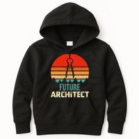 Retro Future Architect Compass Architecture Student Kids Hoodie