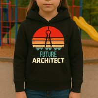 Retro Future Architect Compass Architecture Student Kids Hoodie