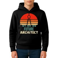 Retro Future Architect Compass Architecture Student Kids Hoodie
