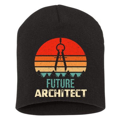 Retro Future Architect Compass Architecture Student Short Acrylic Beanie
