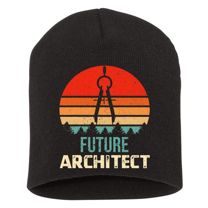 Retro Future Architect Compass Architecture Student Short Acrylic Beanie