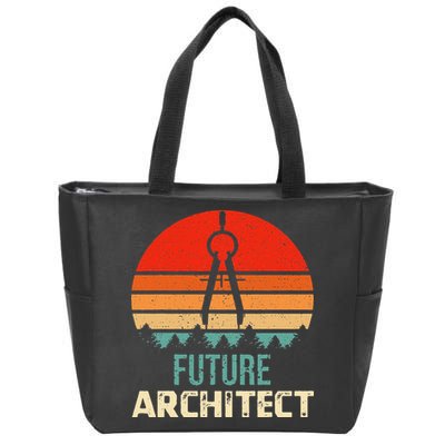 Retro Future Architect Compass Architecture Student Zip Tote Bag