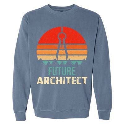 Retro Future Architect Compass Architecture Student Garment-Dyed Sweatshirt