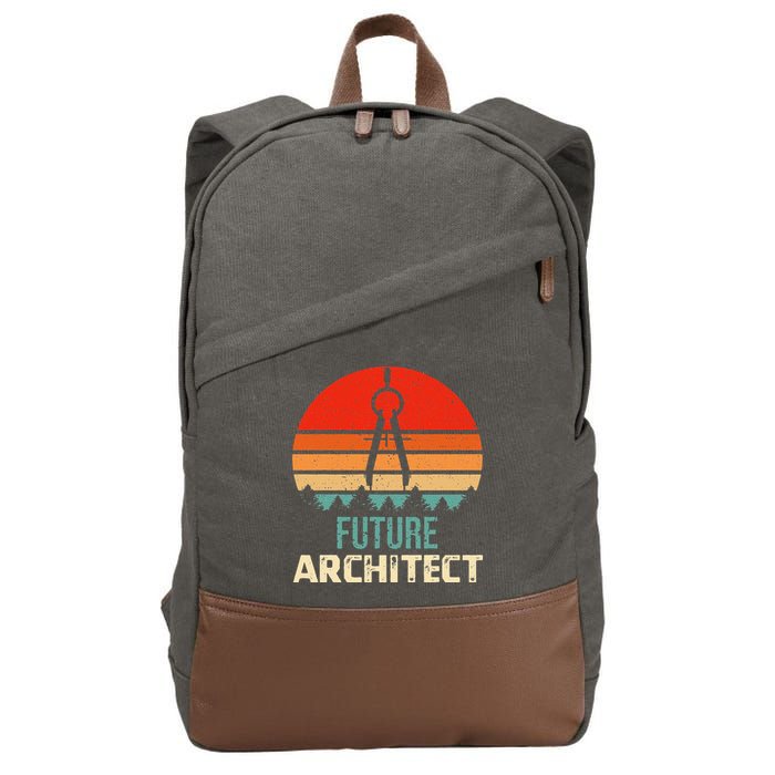 Retro Future Architect Compass Architecture Student Cotton Canvas Backpack