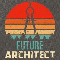 Retro Future Architect Compass Architecture Student Cotton Canvas Backpack