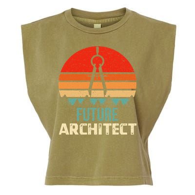 Retro Future Architect Compass Architecture Student Garment-Dyed Women's Muscle Tee