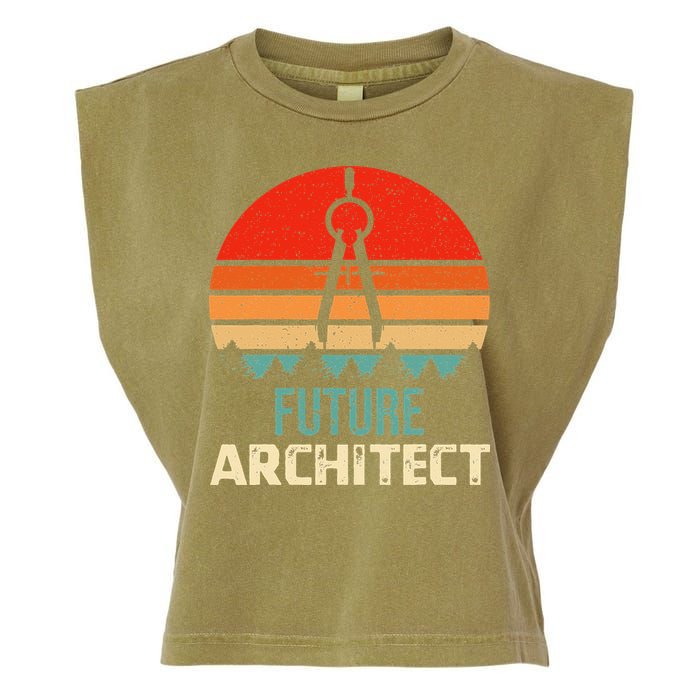 Retro Future Architect Compass Architecture Student Garment-Dyed Women's Muscle Tee