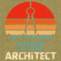 Retro Future Architect Compass Architecture Student Garment-Dyed Women's Muscle Tee