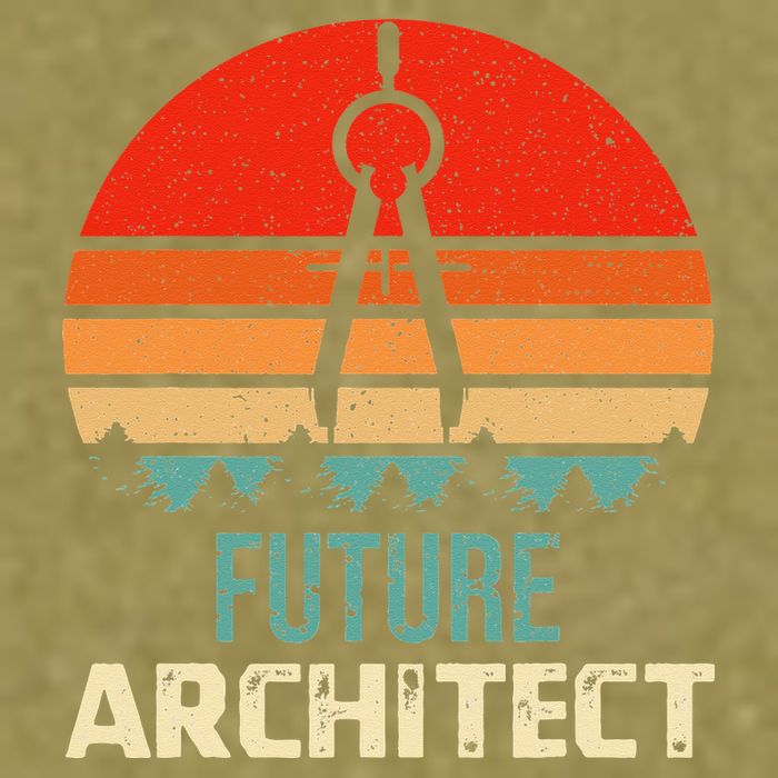 Retro Future Architect Compass Architecture Student Garment-Dyed Women's Muscle Tee