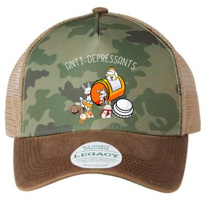 Rabbit Funny Antidepressants Gift Idea Bunny Legacy Tie Dye Trucker Hat