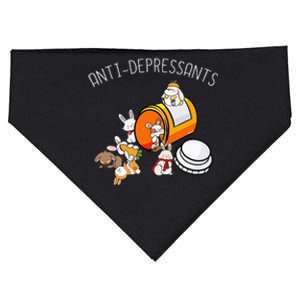 Rabbit Funny Antidepressants Gift Idea Bunny USA-Made Doggie Bandana