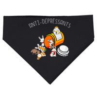 Rabbit Funny Antidepressants Gift Idea Bunny USA-Made Doggie Bandana