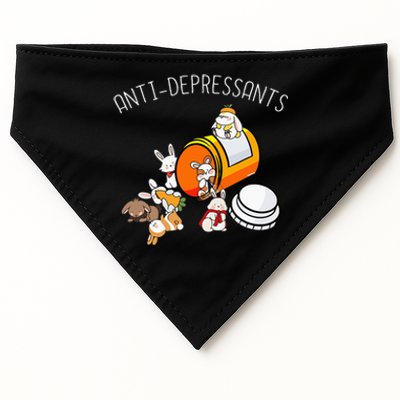 Rabbit Funny Antidepressants Gift Idea Bunny USA-Made Doggie Bandana