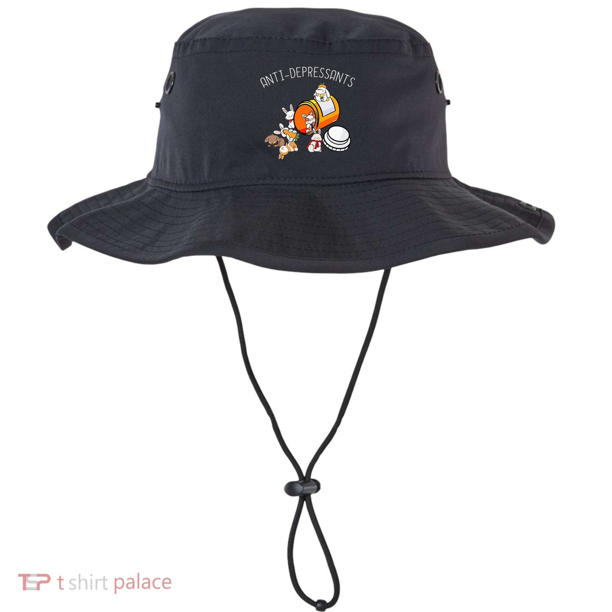 Rabbit Funny Antidepressants Gift Idea Bunny Bucket Hat