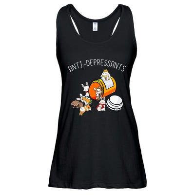 Rabbit Funny Antidepressants Gift Idea Bunny Ladies Essential Flowy Tank