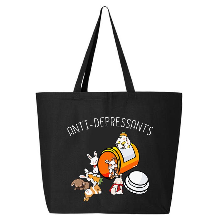 Rabbit Funny Antidepressants Gift Idea Bunny 25L Jumbo Tote