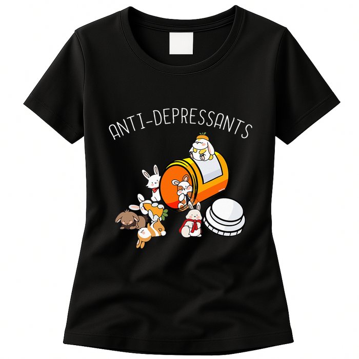 Rabbit Funny Antidepressants Gift Idea Bunny Womens T-Shirt