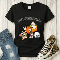 Rabbit Funny Antidepressants Gift Idea Bunny Womens T-Shirt