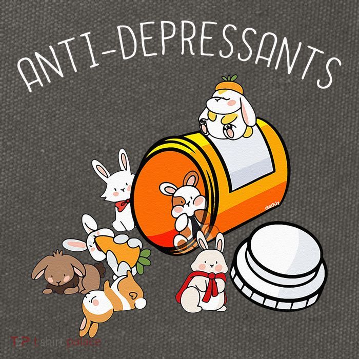 Rabbit Funny Antidepressants Gift Idea Bunny Cotton Canvas Backpack